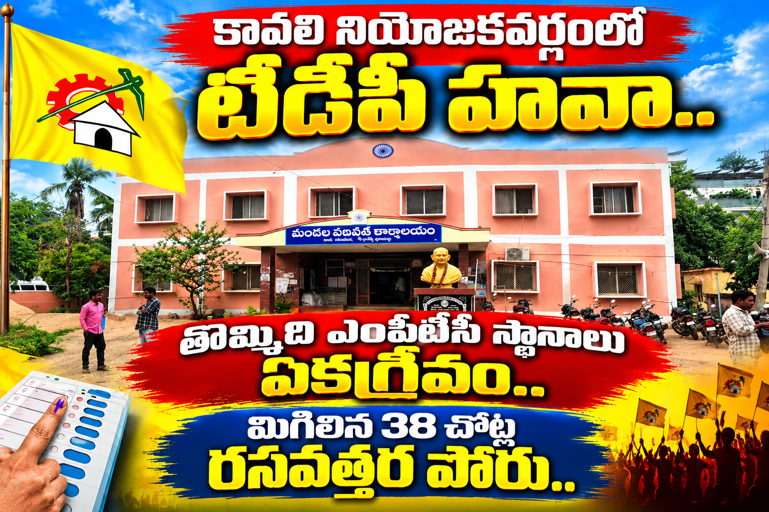 కావలిలో పరిషత్ ఎన్నికలలో 9 స్ధానాలలో ఏకగ్రీవం.. 38 స్థానాల్లో రసవత్తర పోరు!